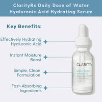 ClarityRx Facial Moisturizer 1.0 oz. ClarityRx Daily Dose of Water Hyaluronic Acid Hydrating Serum - Skin Type Solutions