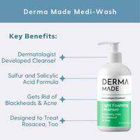 Derma Made Facial Cleanser 8 oz. Derma Made Light Foaming Cleanser - Skin Type Solutions