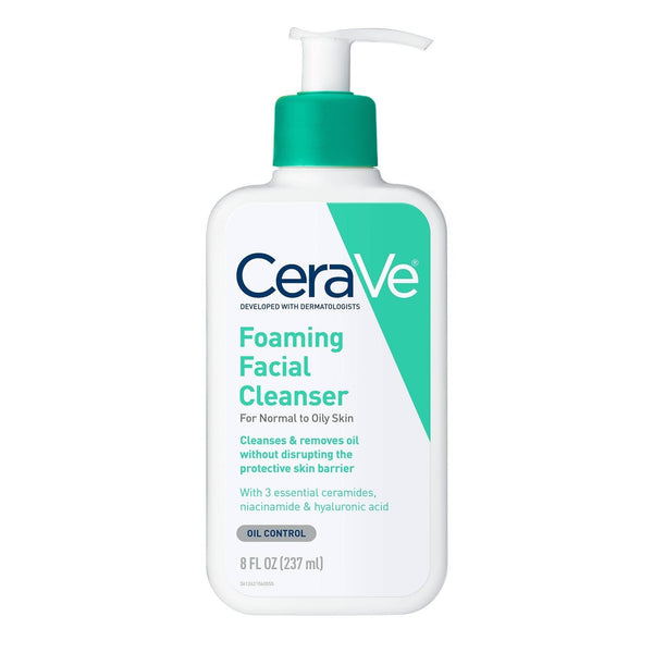 Cerave Facial Cleanser 8 oz. CeraVe Foaming Facial Cleanser for Normal to Oily Skin - Skin Type Solutions