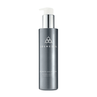 COSMEDIX Purity Solution Nourishing Cleansing Oil in a tall, metallic silver pump bottle with a white pump dispenser, shown against a plain white background. at skin type solutions