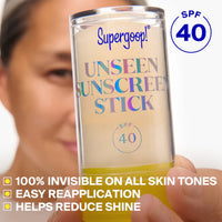 Supergood unseen sunscreen stick SPF40 at skin type solutions key features