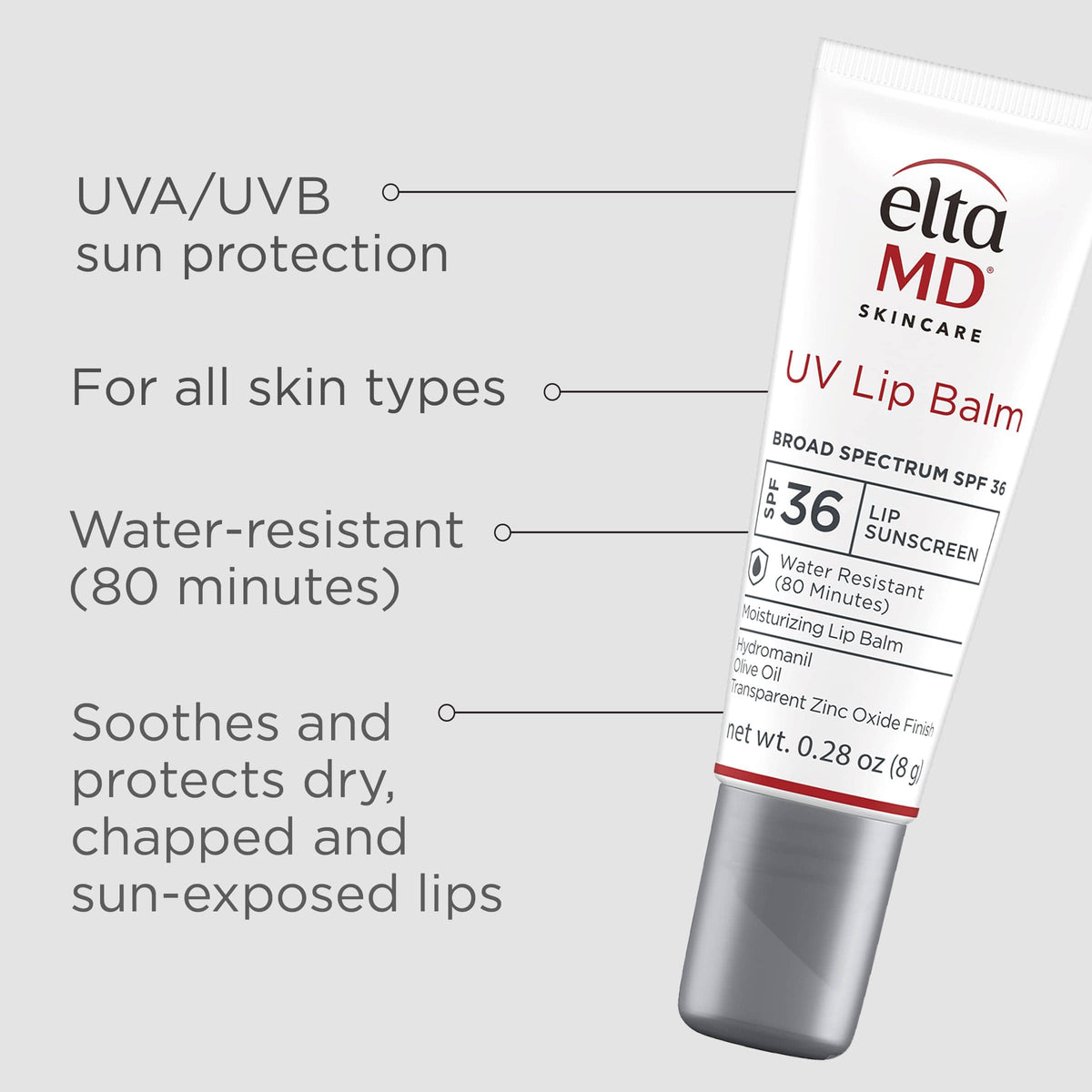 EltaMD Facial Sunscreen 0.28 oz. EltaMD UV Lip Balm Broad-Spectrum SPF 36 - Skin Type Solutions