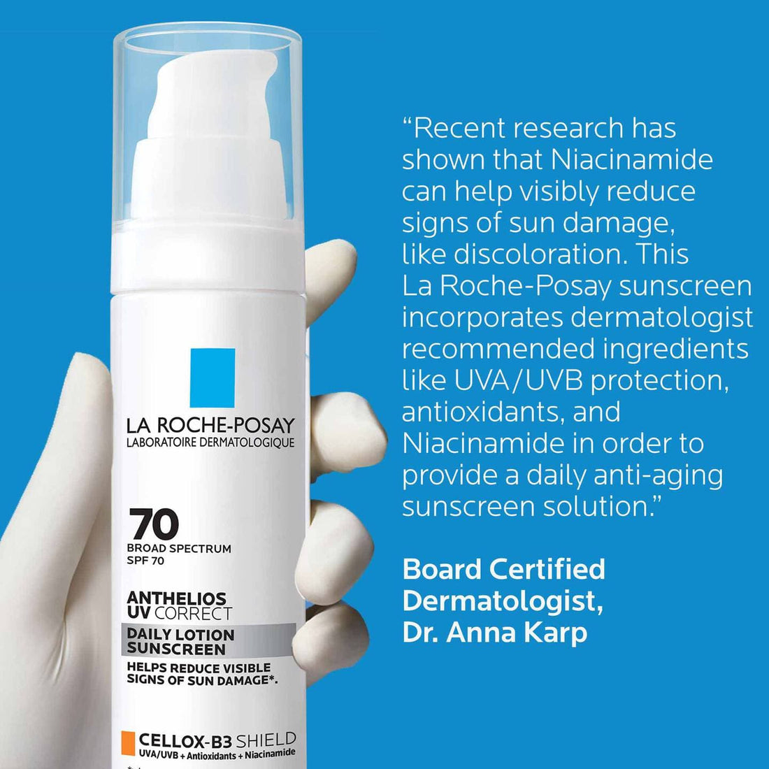 La Roche-Posay Facial Sunscreen 1.7 oz. La Roche-Posay Anthelios UV Correct Face Sunscreen SPF 70 with Niacinamide - Skin Type Solutions