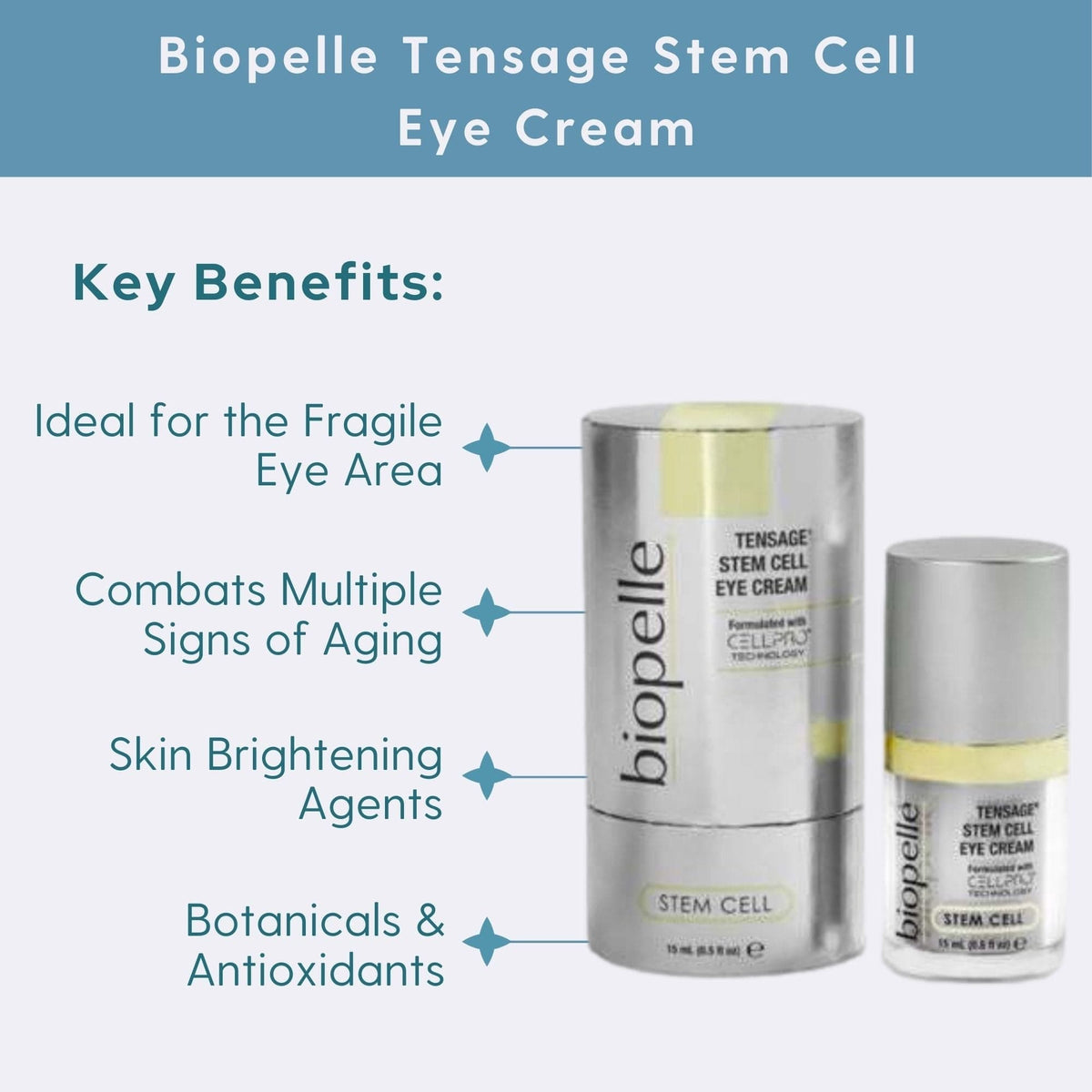 Biopelle Eye Treatment 0.5 fl. oz. Biopelle Tensage Stem Cell Eye Cream - Skin Type Solutions