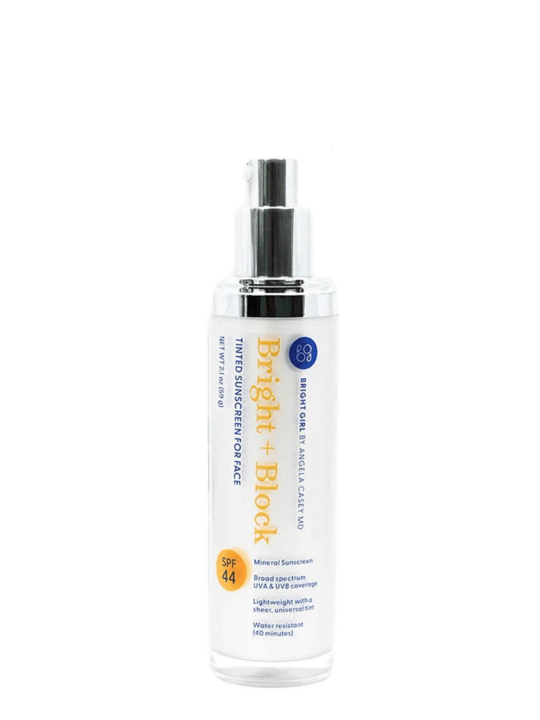 Bright Girl Facial Sunscreen 2.1 oz. Bright Girl Bright + Block SPF44 Tinted Mineral sunscreen - Skin Type Solutions