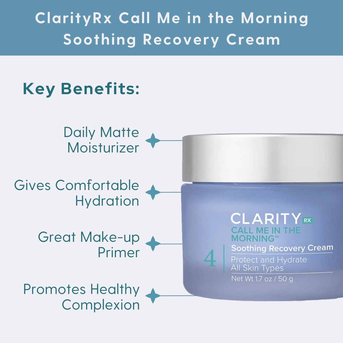 ClarityRx Facial Moisturizer 1.7 fl. oz. ClarityRx Call Me in the Morning Soothing Recovery Cream - Skin Type Solutions