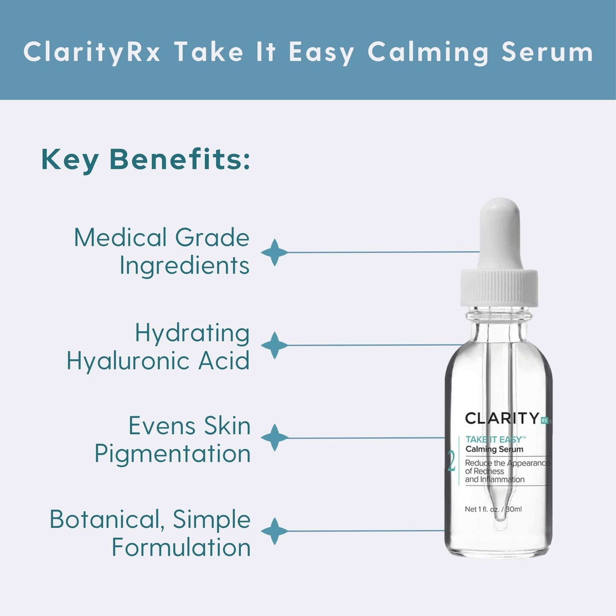 ClarityRx Facial Treatment 1.0 fl. oz. ClarityRx Take It Easy Calming Serum - Skin Type Solutions
