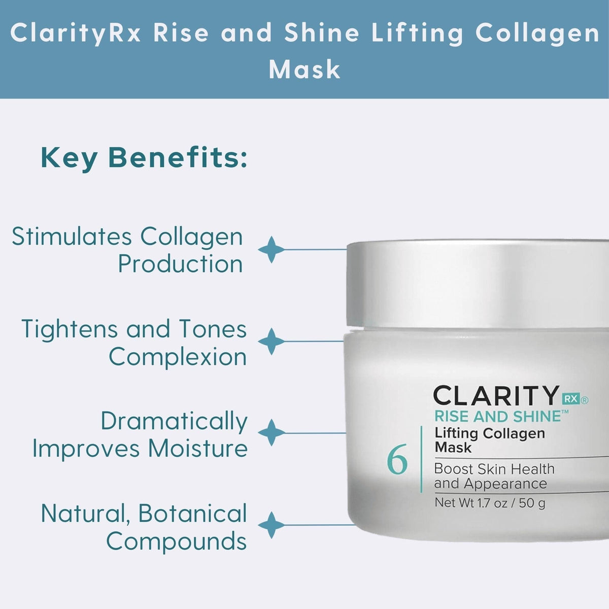 ClarityRx Facial Mask 1.7 fl. oz. ClarityRx Rise and Shine Lifting Collagen Mask - Skin Type Solutions