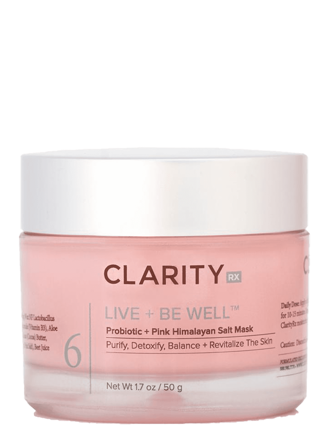 ClarityRx Facial Mask 1.7 fl. oz. ClarityRx Live + Be Well Probiotic Pink Himalayan Salt Mask - Skin Type Solutions