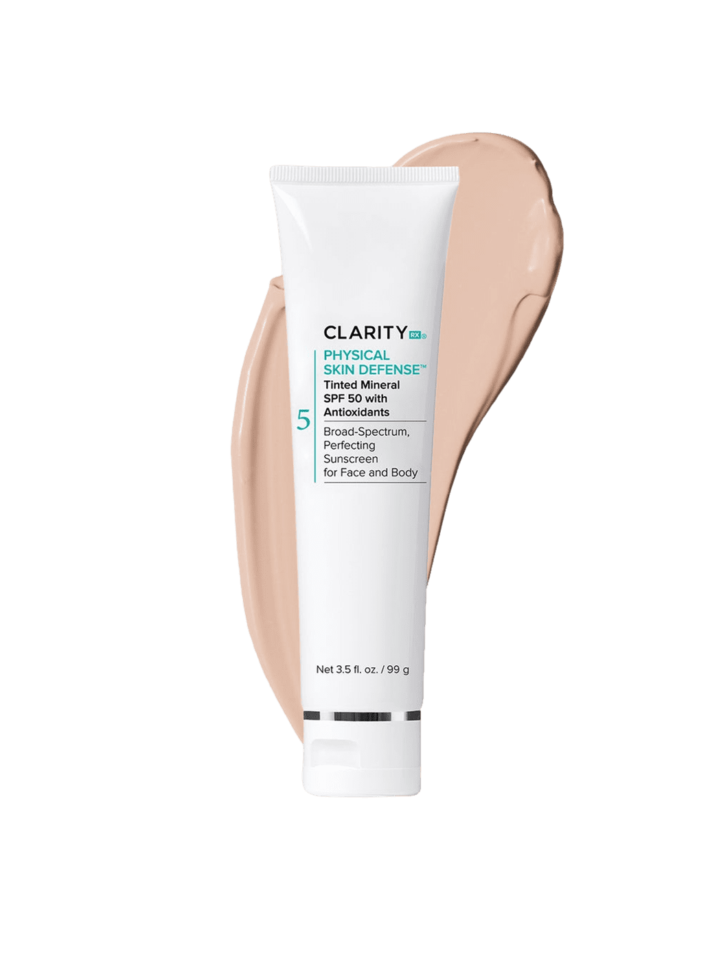 ClarityRx Facial Sunscreen 3.5 oz. ClarityRx Physical Skin Defense Tinted Mineral SPF 50 - Skin Type Solutions