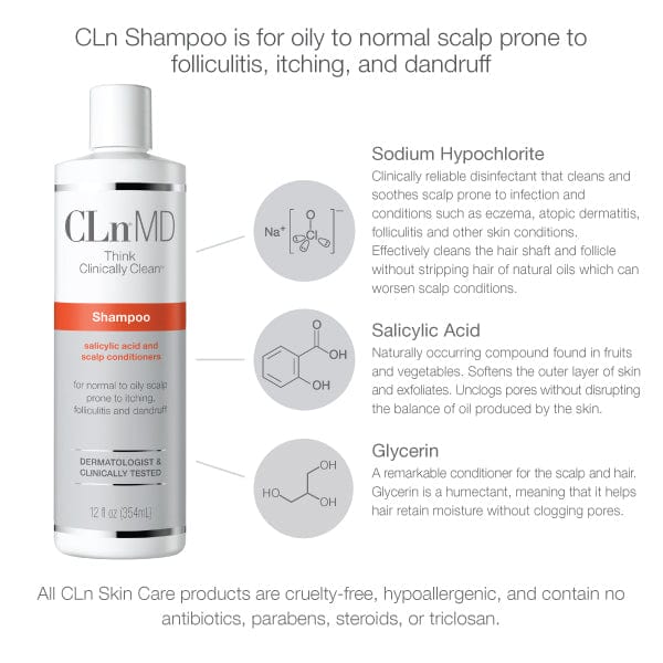 CLn Skincare Shampoo 12 oz. CLn Shampoo Dermatologics - Skin Type Solutions