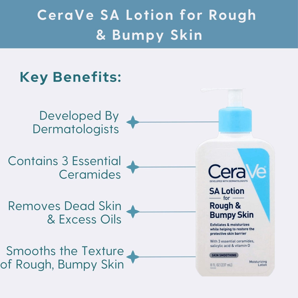 Cerave Body Moisturizer 8 oz. CeraVe SA Lotion for Rough & Bumpy Skin - Skin Type Solutions