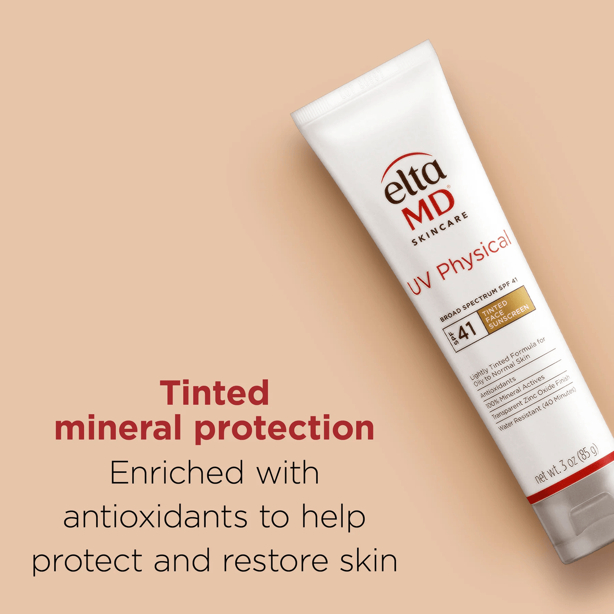 EltaMD Sunscreen 3 fl. oz. EltaMD UV Physical Broad-Spectrum SPF 41 Tinted Face Sunscreen - Skin Type Solutions