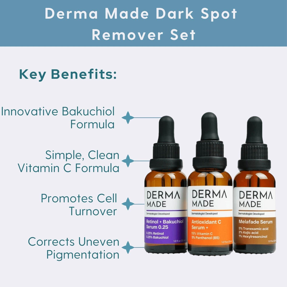 Derma Made Moisturizer Kits Derma Made Dark Spot Remover Set - Skin Type Solutions