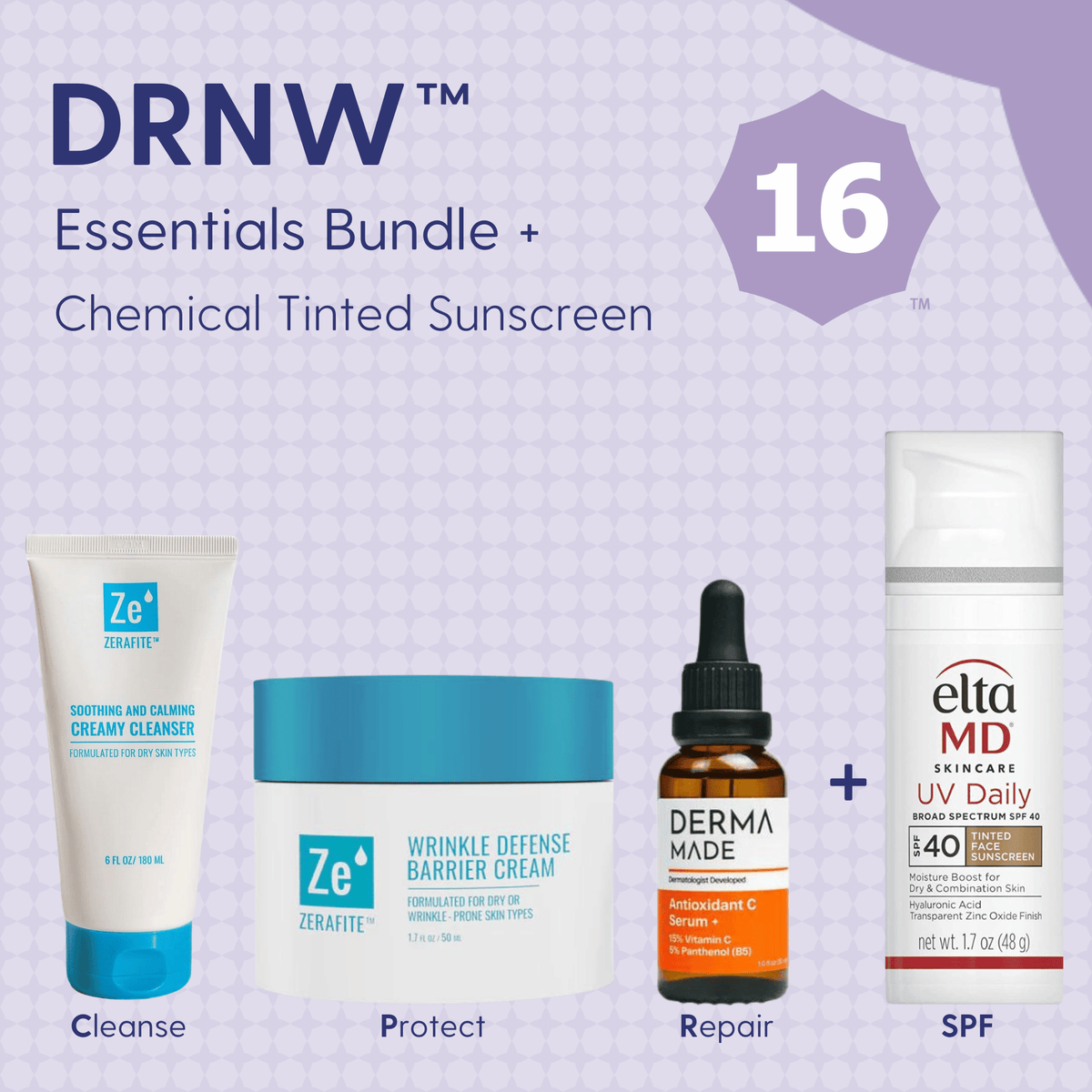 Skin Type Solutions Skincare Bundle Chemical Tinted Sunscreen DRNW 16 - Essentials Bundle - Skin Type Solutions