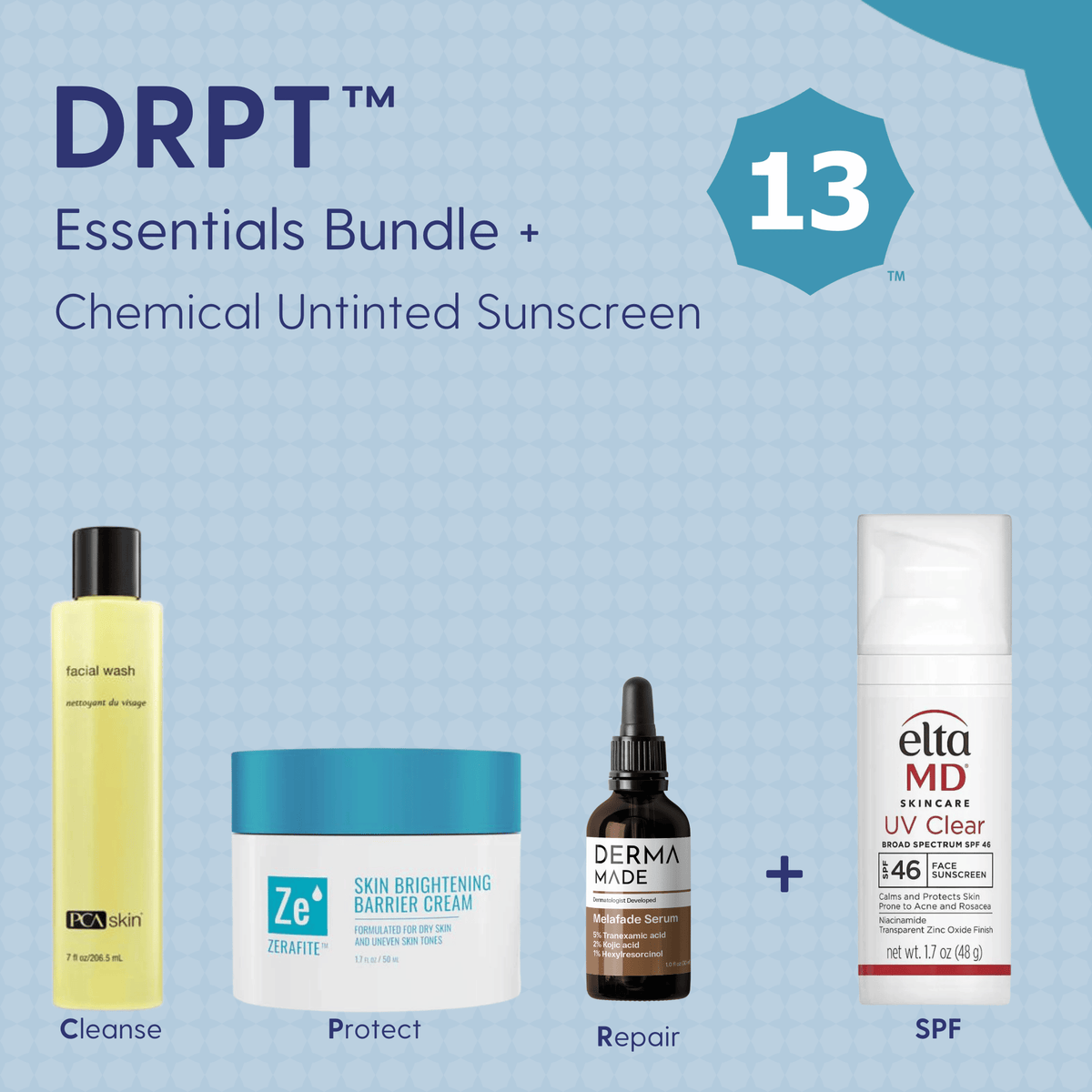 Skin Type Solutions Skincare Bundle Chemical Untinted Sunscreen DRPT 13 - Essentials Bundle - Skin Type Solutions