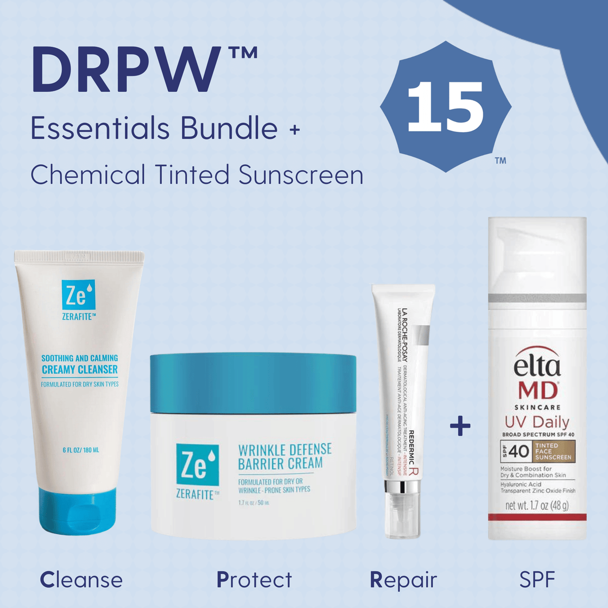 Skin Type Solutions Skincare Bundle Chemical Tinted Sunscreen DRPW 15 - Essentials Bundle - Skin Type Solutions