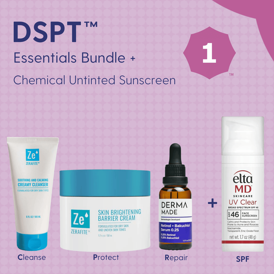 Skin Type Solutions Skincare Bundle Chemical Untinted Sunscreen DSPT 1 Acne - Essentials Bundle - Skin Type Solutions