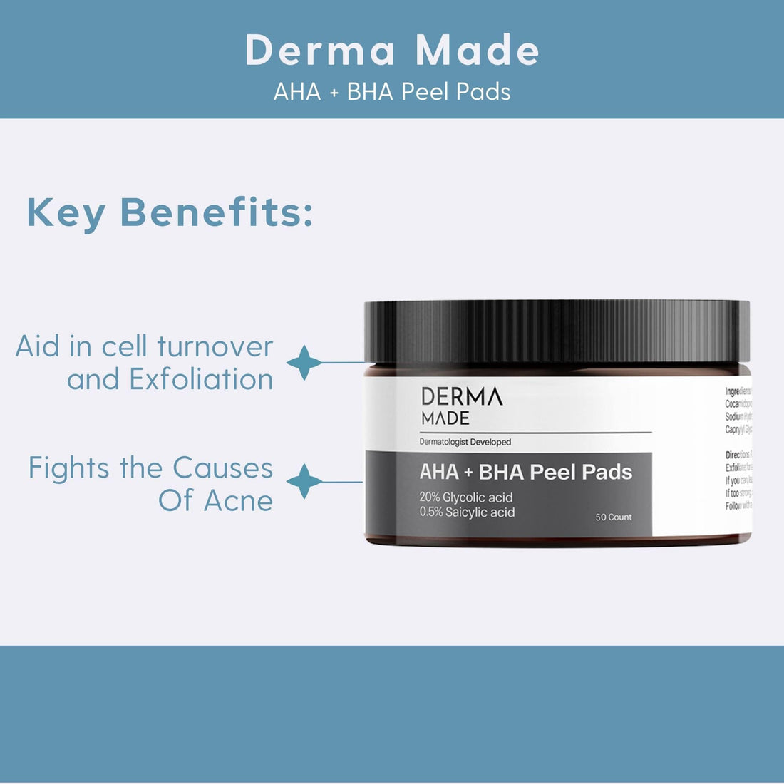 Derma Made AHA+BHA Peel Pads Shop at Skin Type Solutions