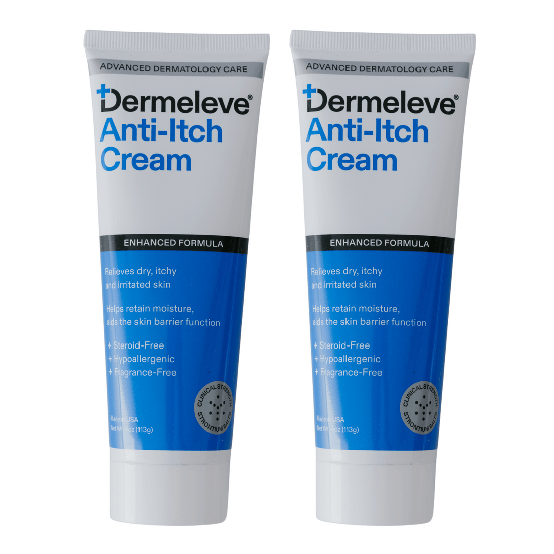 Dermeleve Body Moisturizer 4 fl. oz. (2 Pack) Dermeleve Steroid Free Anti-Itch Soothing Cream 4 oz. - Skin Type Solutions