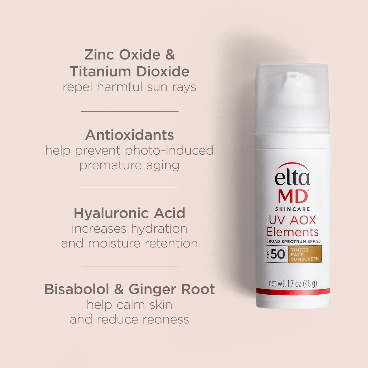 EltaMD Facial Sunscreen 1.7 oz. EltaMD UV AOX Elements Broad-Spectrum SPF 50 - Skin Type Solutions
