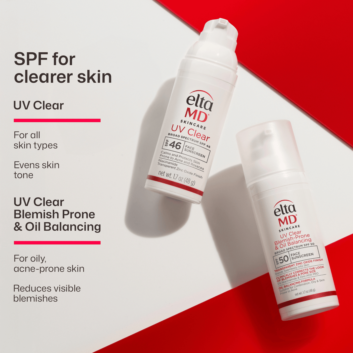 EltaMD Sunscreen EltaMD UV Clear Acne Blemish-Prone & Oil Balancing SPF 50 - Skin Type Solutions