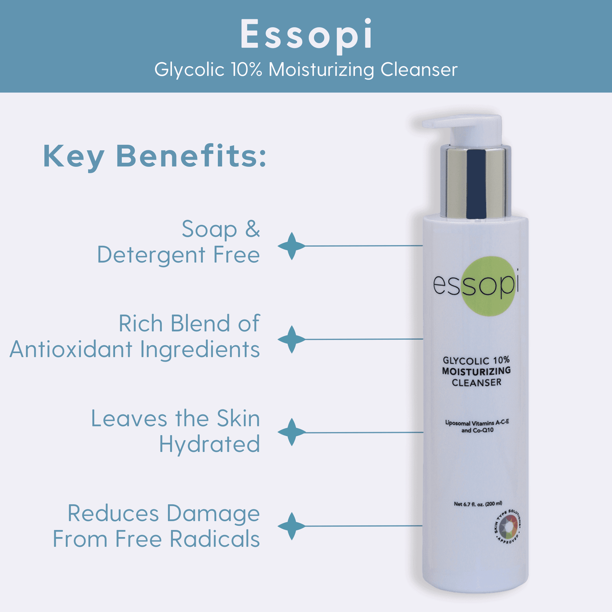 ESSOPI Facial Cleanser Essopi Glycolic 10% Moisturizing Cleanser - Skin Type Solutions