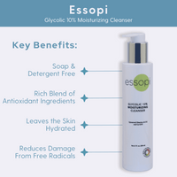 Essopi Glycolic 10 moisturizing cleanser key benefits