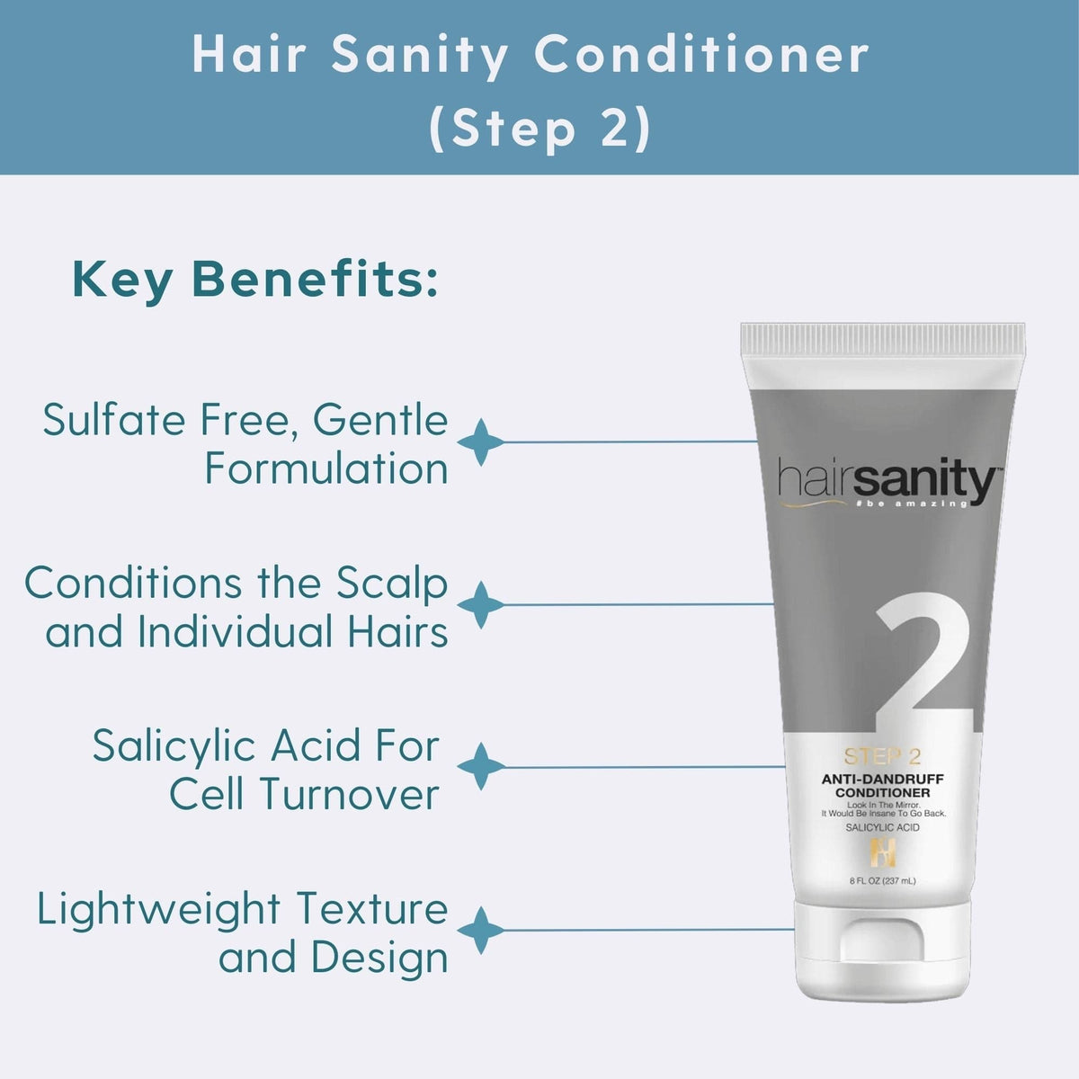 HairSanity Hair Conditioner 8 oz. Hair Sanity Conditioner (Step 2) - Skin Type Solutions