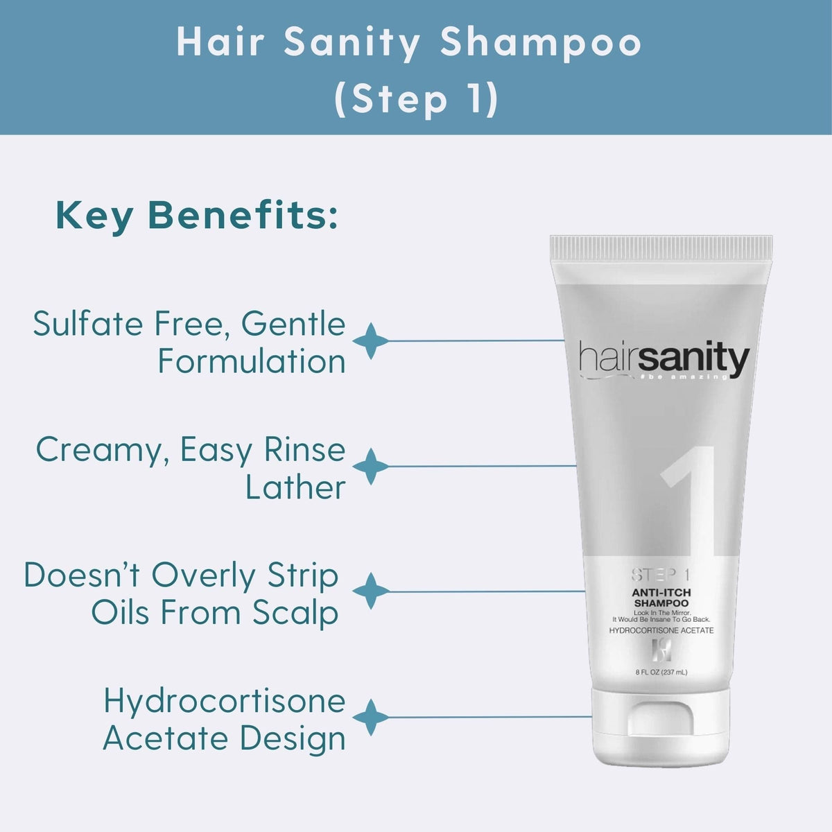 HairSanity Shampoo 8 oz. Hair Sanity Shampoo (Step 1) - Skin Type Solutions