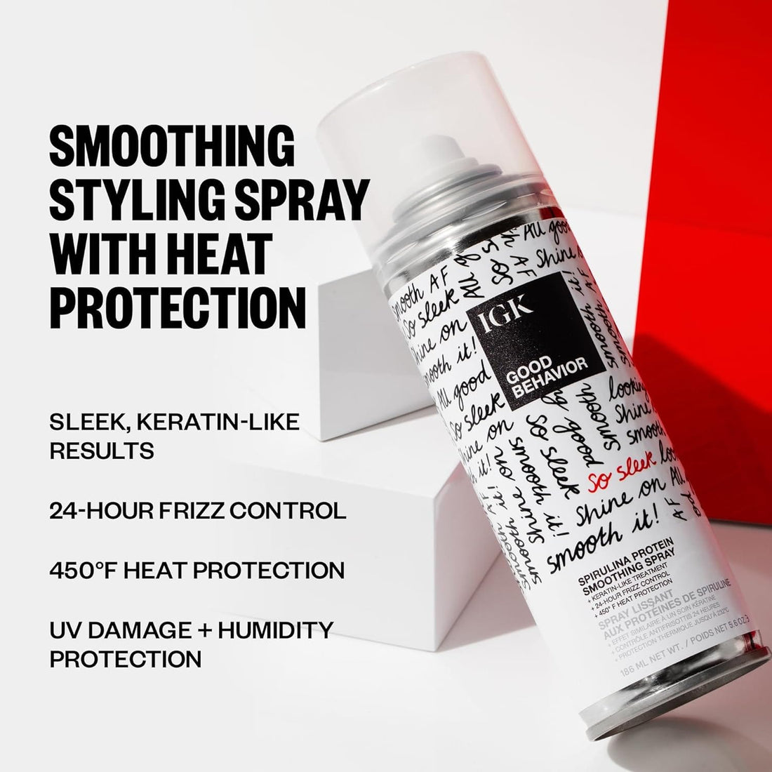 IGK Hair Styling Products IGK Good Behavior Spirulina Protein Anti-Frizz Smoothing Spray - Skin Type Solutions