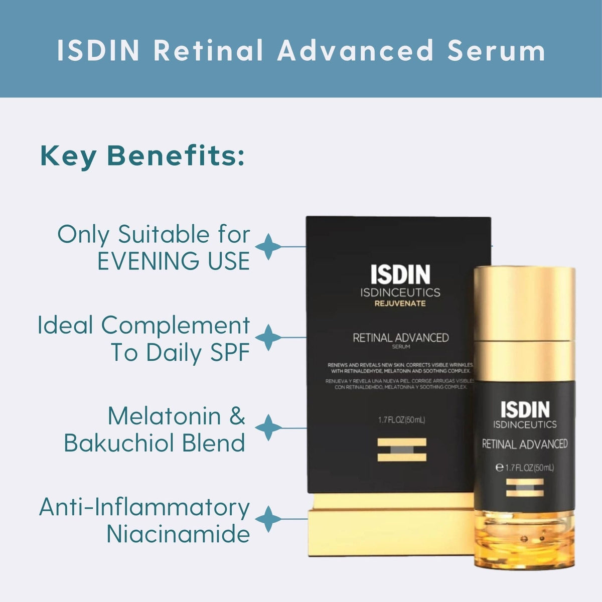 ISDIN Face & Body Treatment 1.7 oz. ISDIN Retinal Advanced Serum - Skin Type Solutions
