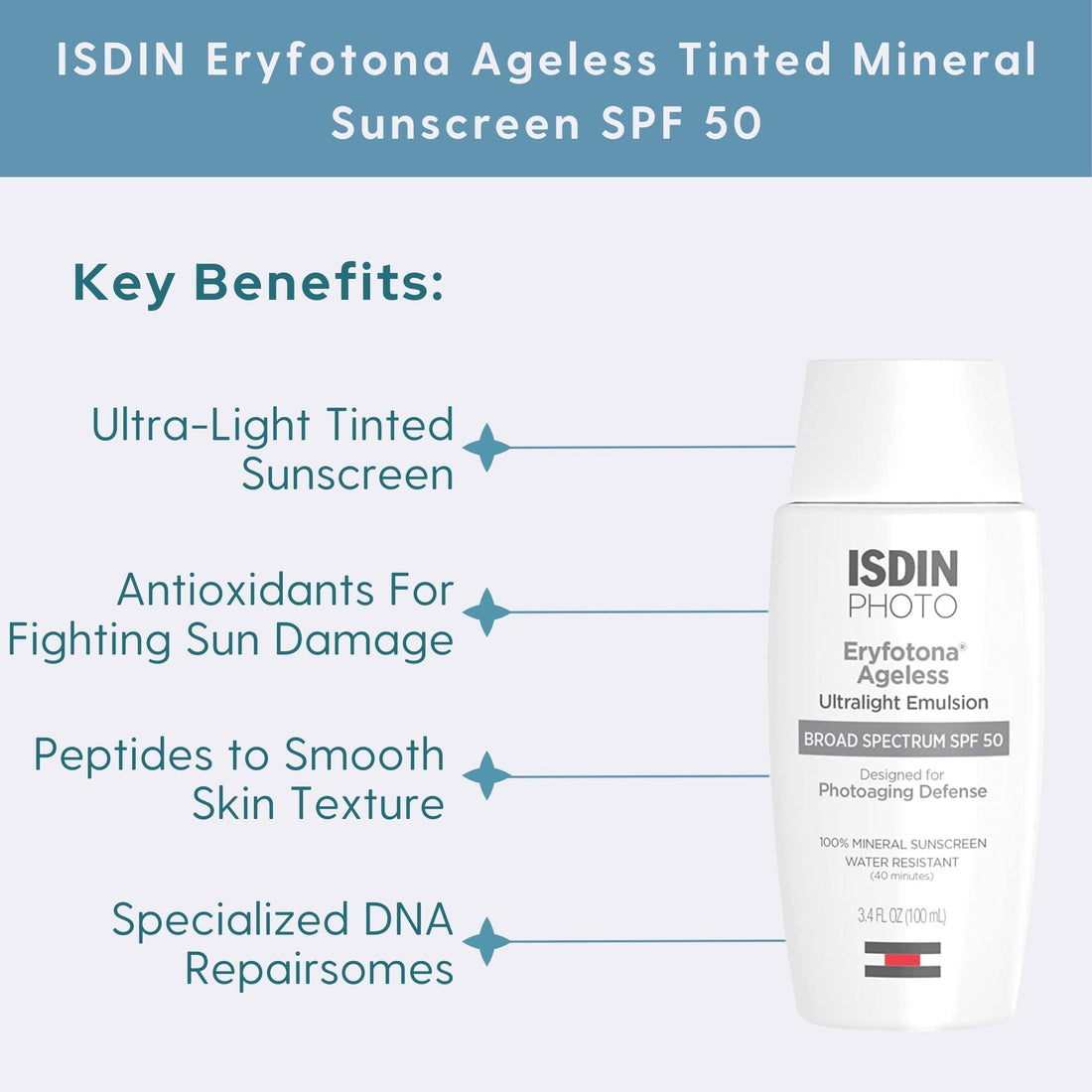 ISDIN Eryfotona Ageless Tinted Mineral Sunscreen SPF 50