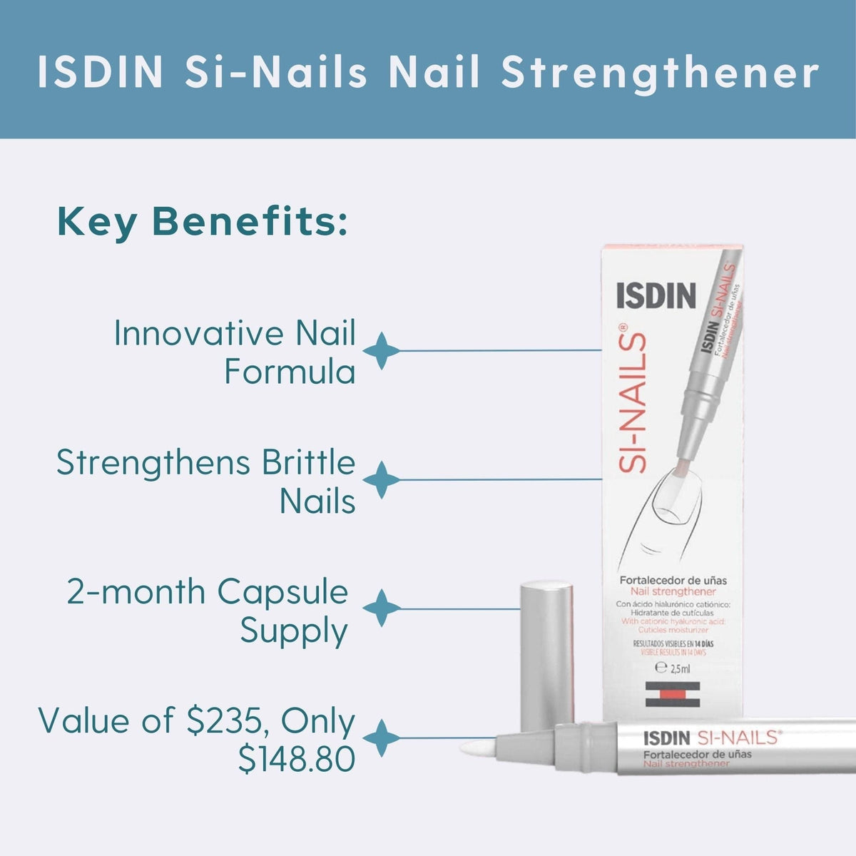 ISDIN Textiles 2.5 mL ISDIN Si-Nails Nail Strengthener - Skin Type Solutions
