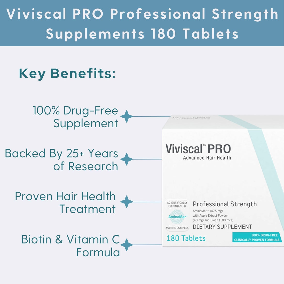 Viviscal Professional Hair Supplement Viviscal PRO Professional Strength Hair Growth Supplements 180 Tablets - Skin Type Solutions