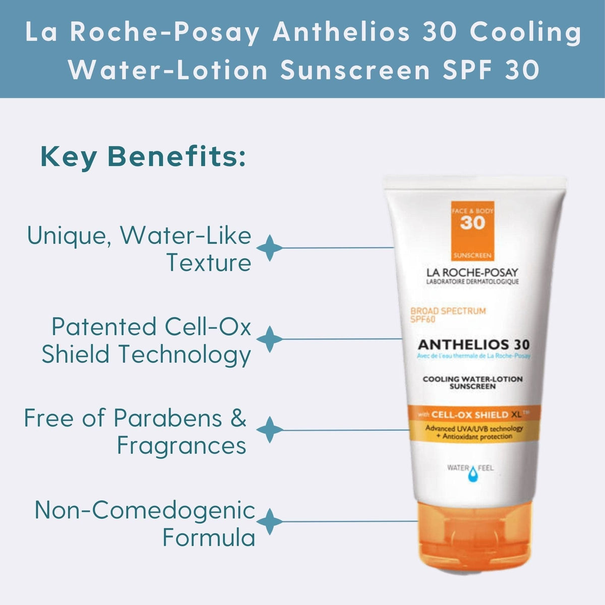 La Roche-Posay Facial Sunscreen 5.0 fl. oz. La Roche-Posay Anthelios 30 Cooling Water-Lotion Sunscreen SPF 30 - Skin Type Solutions