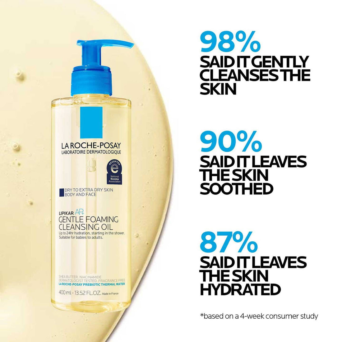 La Roche-Posay Body Cleanser 13.5 fl. oz. La Roche-Posay Lipikar AP+ Gentle Foaming Cleansing Oil - Skin Type Solutions