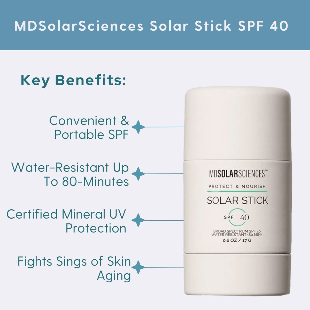 MDSolarSciences Face & Body Sunscreen 0.6 oz. MDSolarSciences Solar Stick SPF 40 - Skin Type Solutions