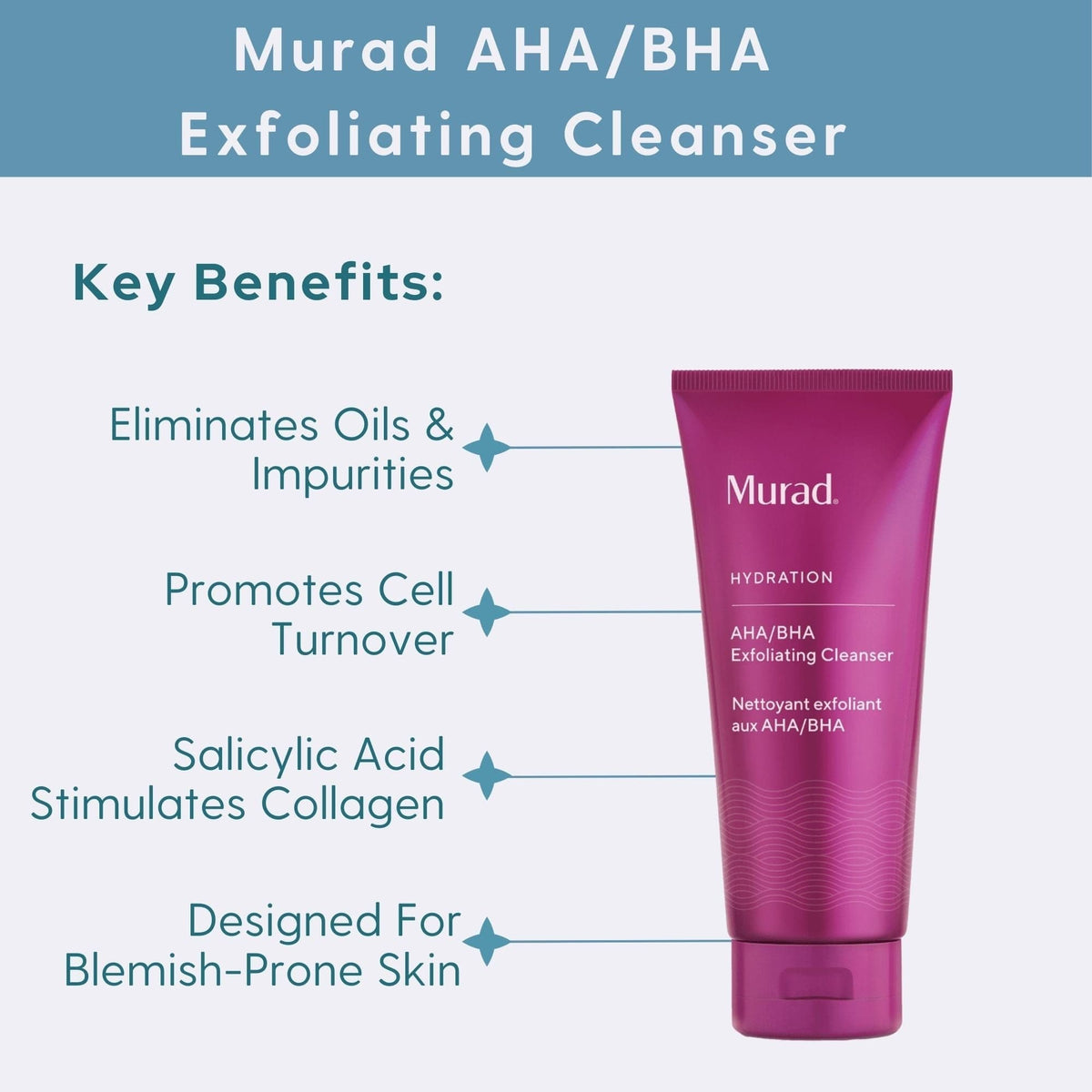 Murad Facial Cleanser 6.75 oz. Murad AHA/BHA Exfoliating Cleanser - Skin Type Solutions