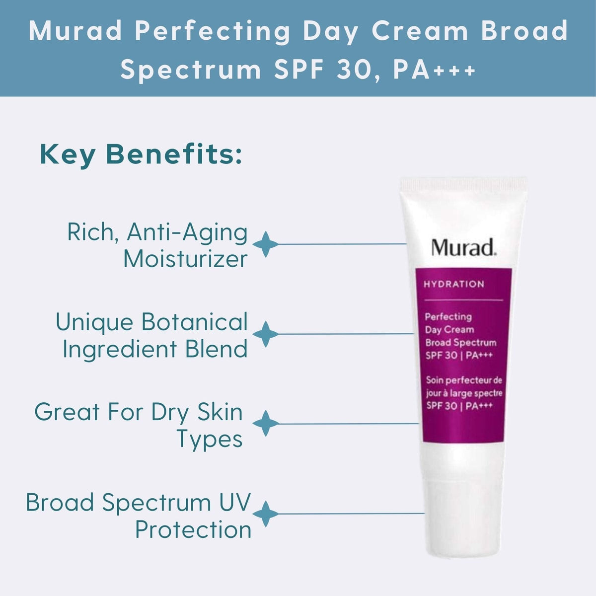 Murad Facial Sunscreen 1.7 oz. Murad Perfecting Day Cream Broad Spectrum SPF 30, PA+++ - Skin Type Solutions