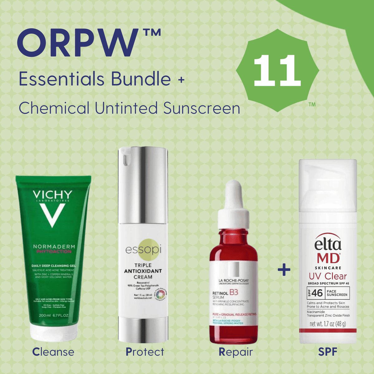 Skin Type Solutions Skincare Bundle Chemical Untinted Sunscreen ORPW 11 - Essentials Bundle - Skin Type Solutions
