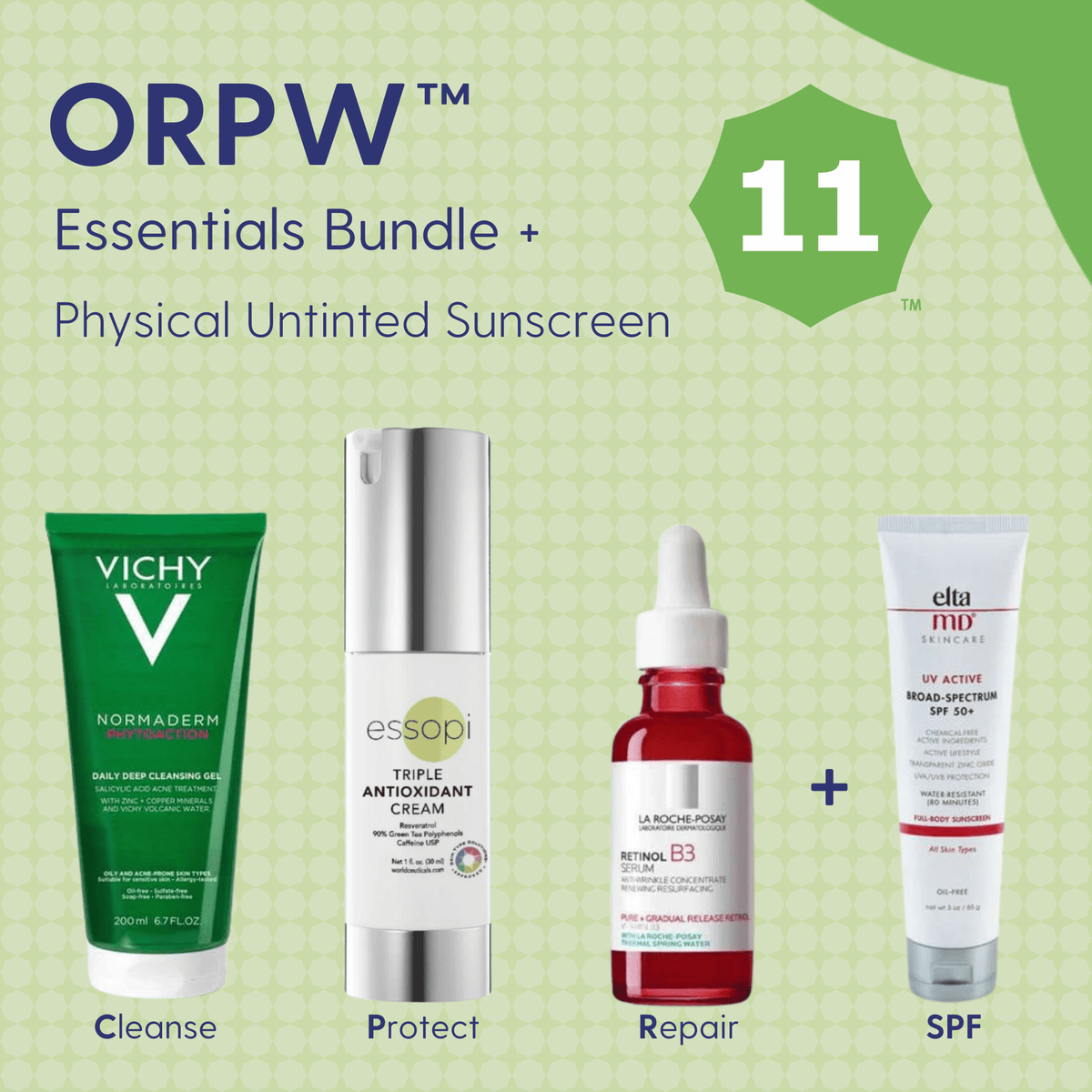 Skin Type Solutions Skincare Bundle Physical Untinted Sunscreen ORPW 11 - Essentials Bundle - Skin Type Solutions