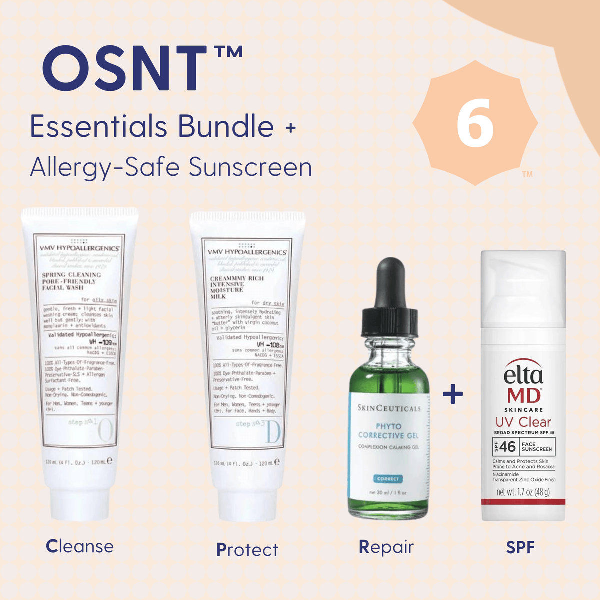Skin Type Solutions Skincare Bundle Allergy Safe Sunscreen OSNT 6 Allergic - Essentials Bundle - Skin Type Solutions