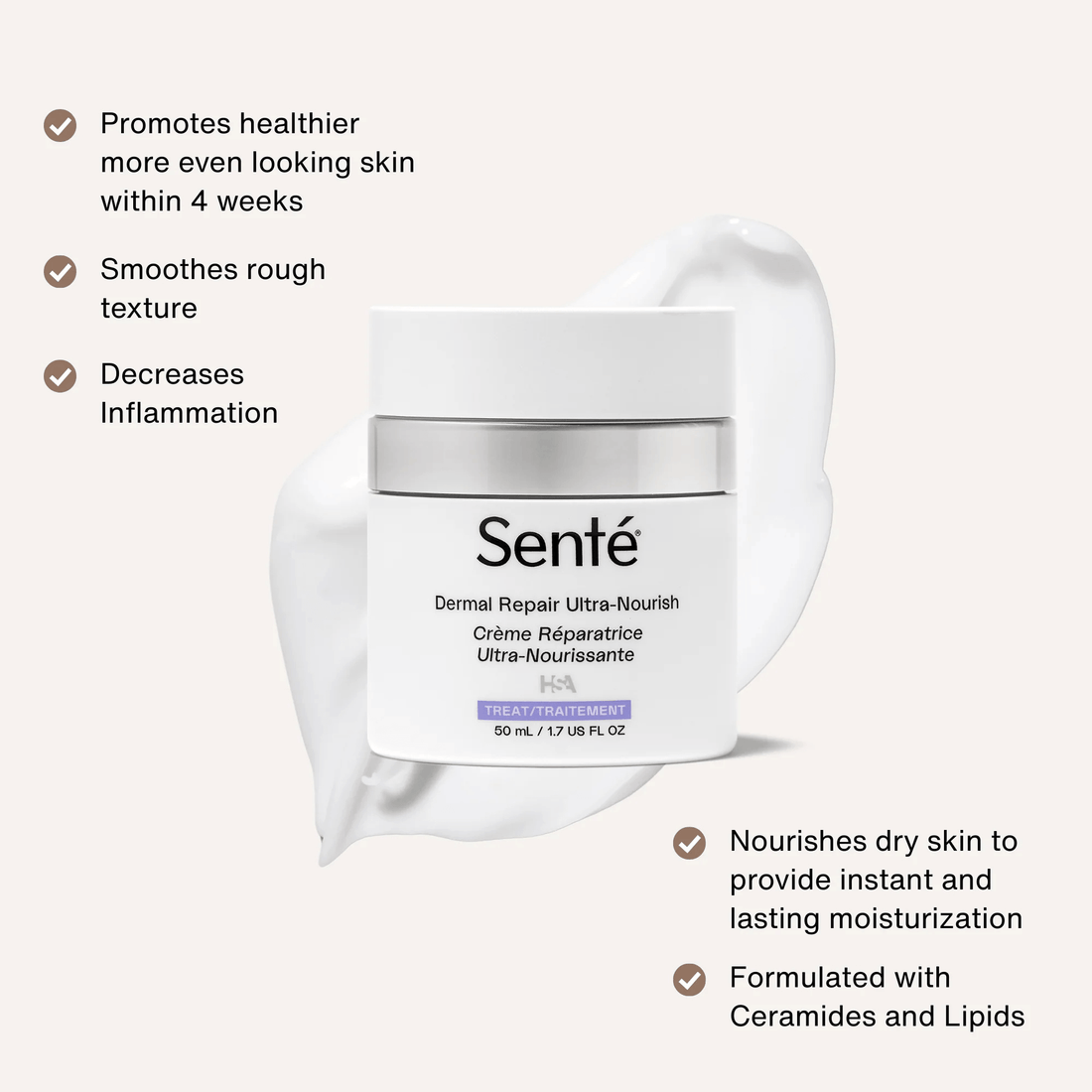 SENTE Facial Moisturizer 1.7 oz. Sente Dermal Repair Ultra-Nourish Creme - Skin Type Solutions