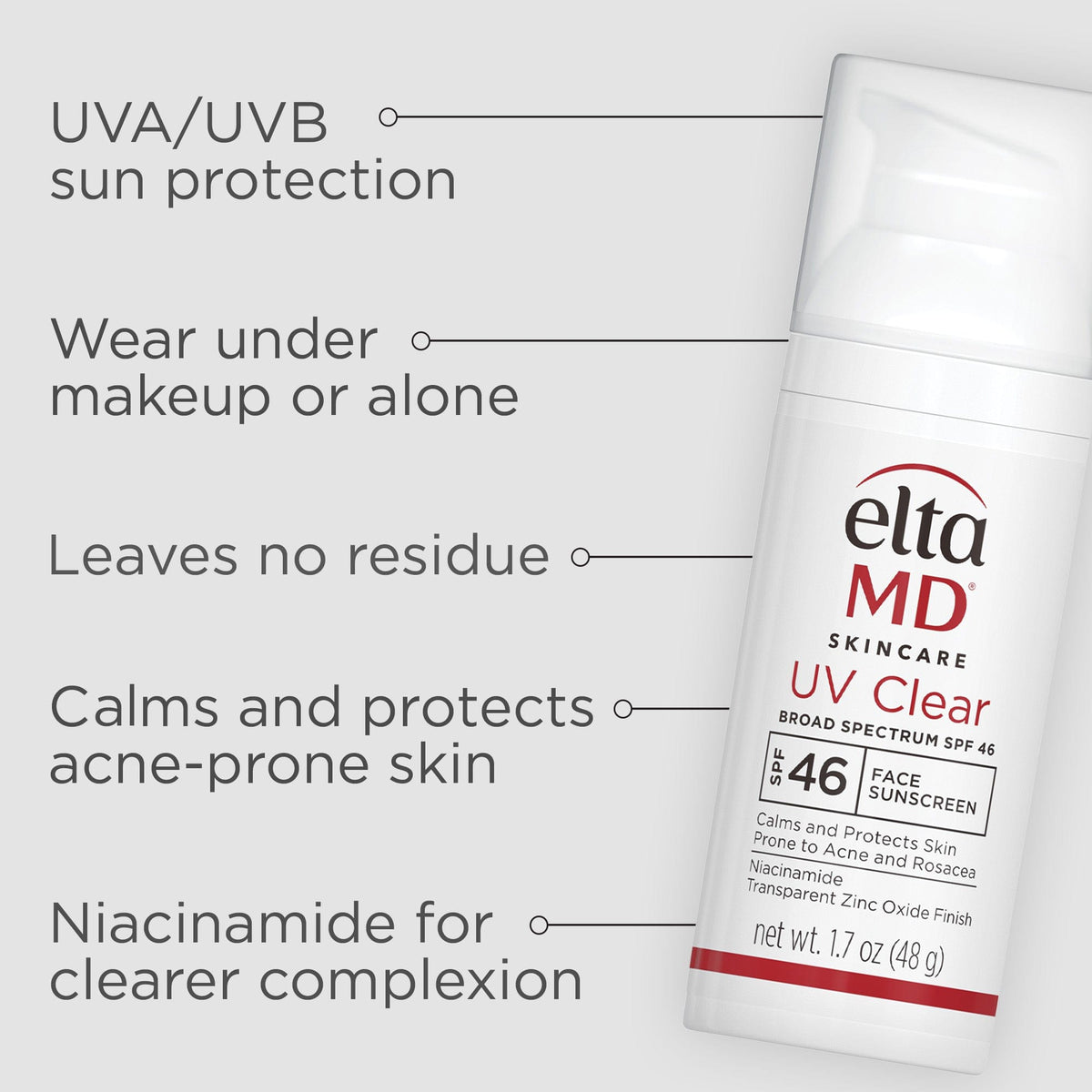 EltaMD Facial Sunscreen EltaMD UV Clear Broad-Spectrum SPF 46 Sunscreen - Skin Type Solutions