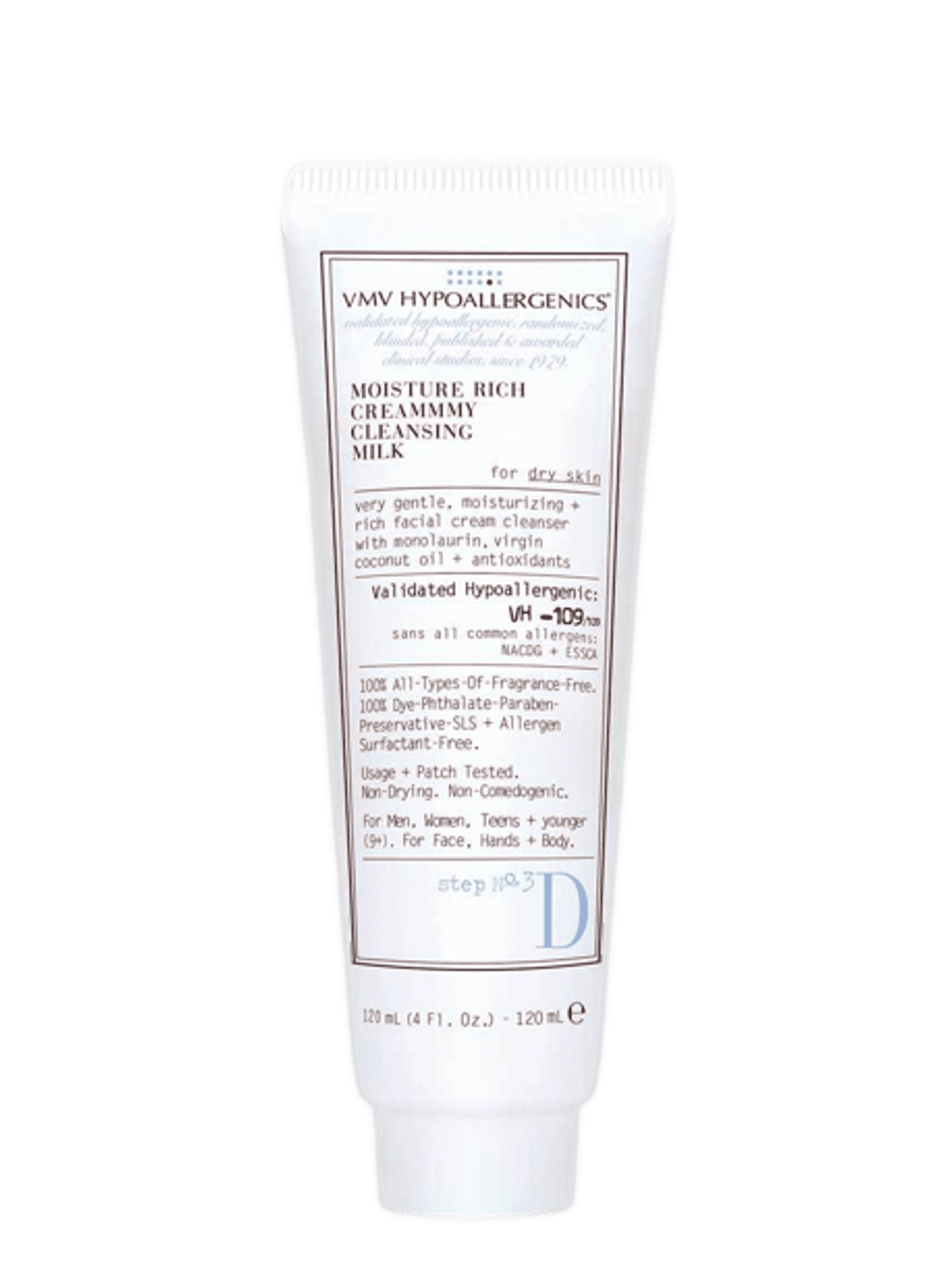 VMV HYPOALLERGENICS Facial Cleanser 4.0 fl. oz. VMV HYPOALLERGENICS Moisture Rich Creammmy Cleansing Milk for Dry Skin - Skin Type Solutions