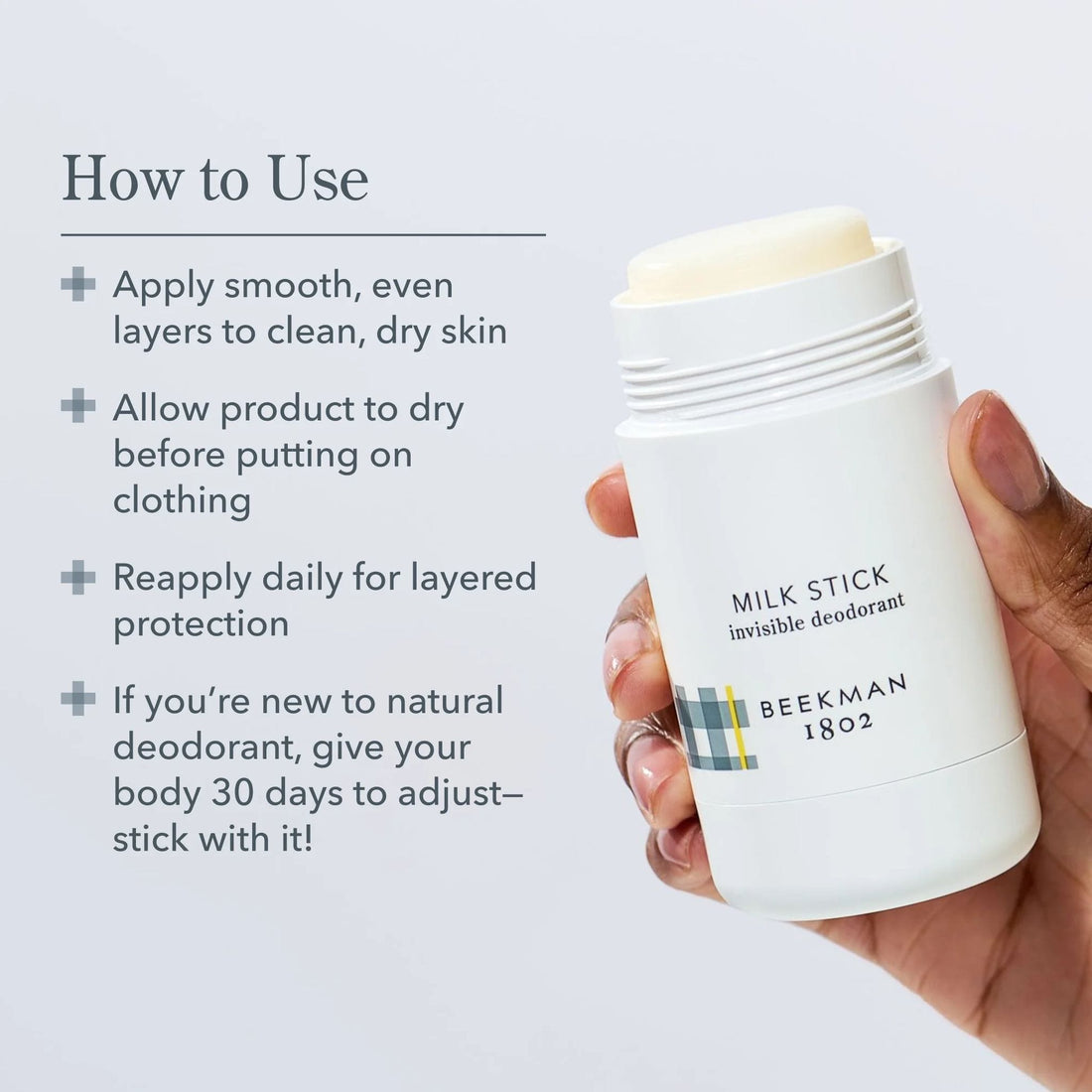 Beekman 1802 Deodorant 2.5 oz Beekman 1802 Milk Stick Fragrance-Free Invisible Deodorant - Skin Type Solutions