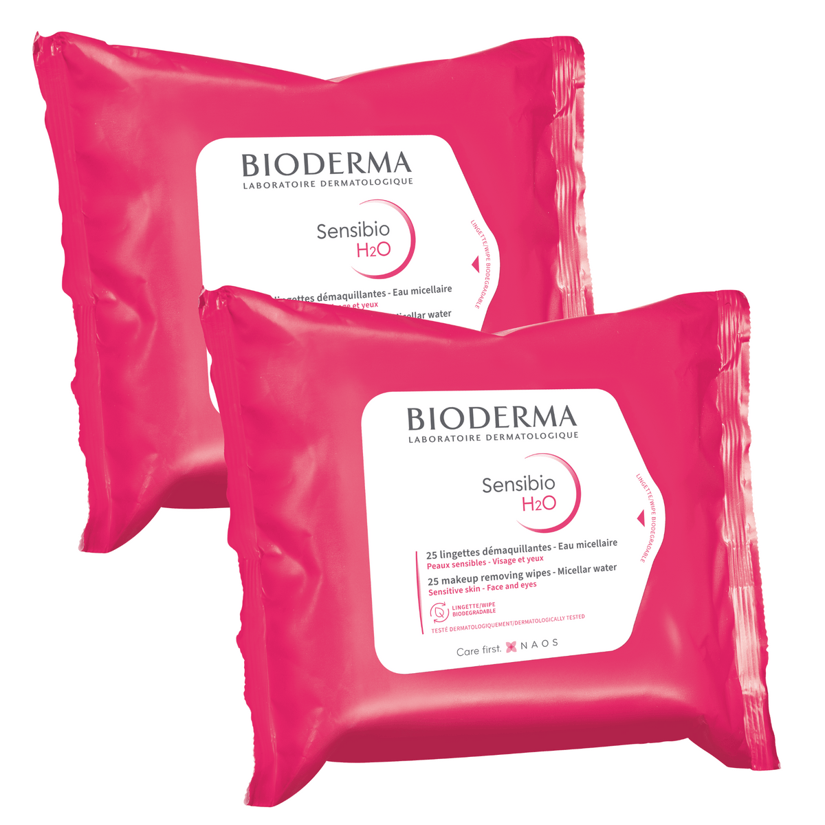 Bioderma Makeup Remover 2x25 Wipes Bioderma Sensibio H2O Wipes - Skin Type Solutions