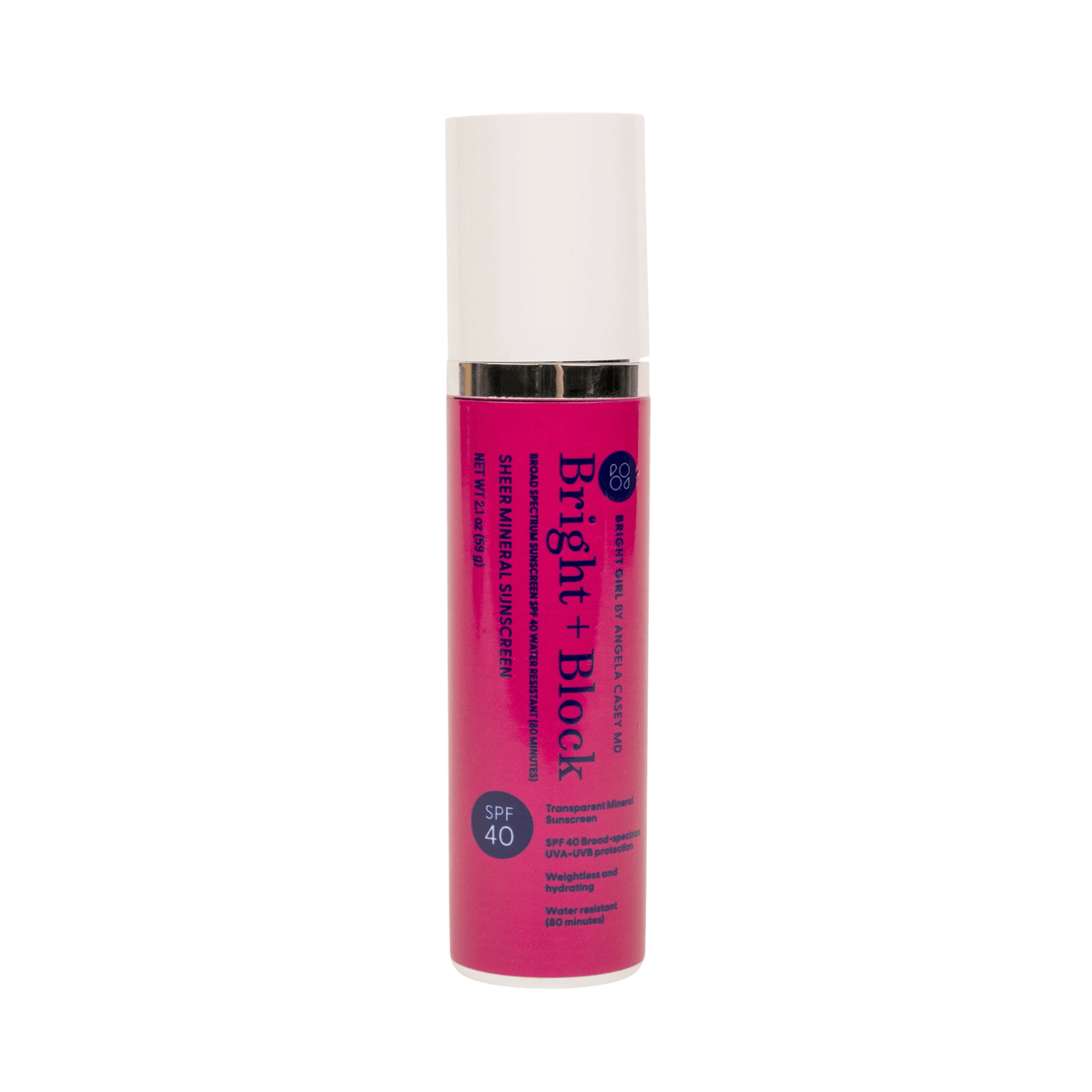 Bright Girl SkinCare 2.1 oz. Bright Girl Bright + Block SPF40 Sheer Mineral Sunscreen - Skin Type Solutions
