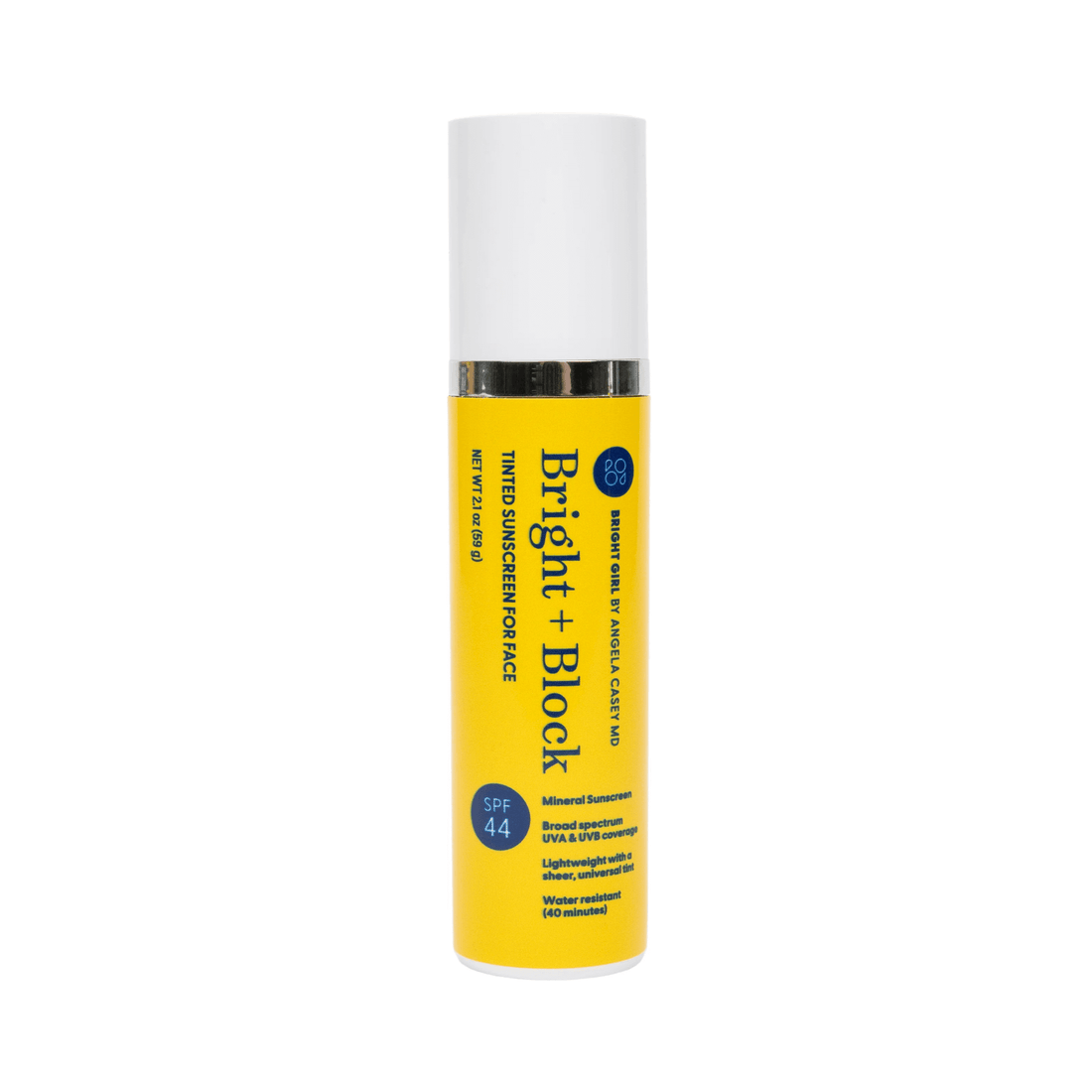 Bright Girl Facial Sunscreen 2.1 oz. Bright Girl Bright + Block SPF44 Tinted Mineral sunscreen - Skin Type Solutions